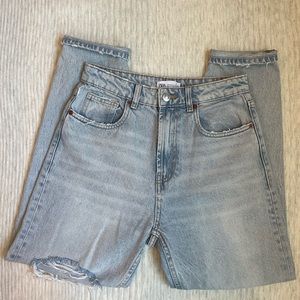Zara High Rise Straight Leg Jeans